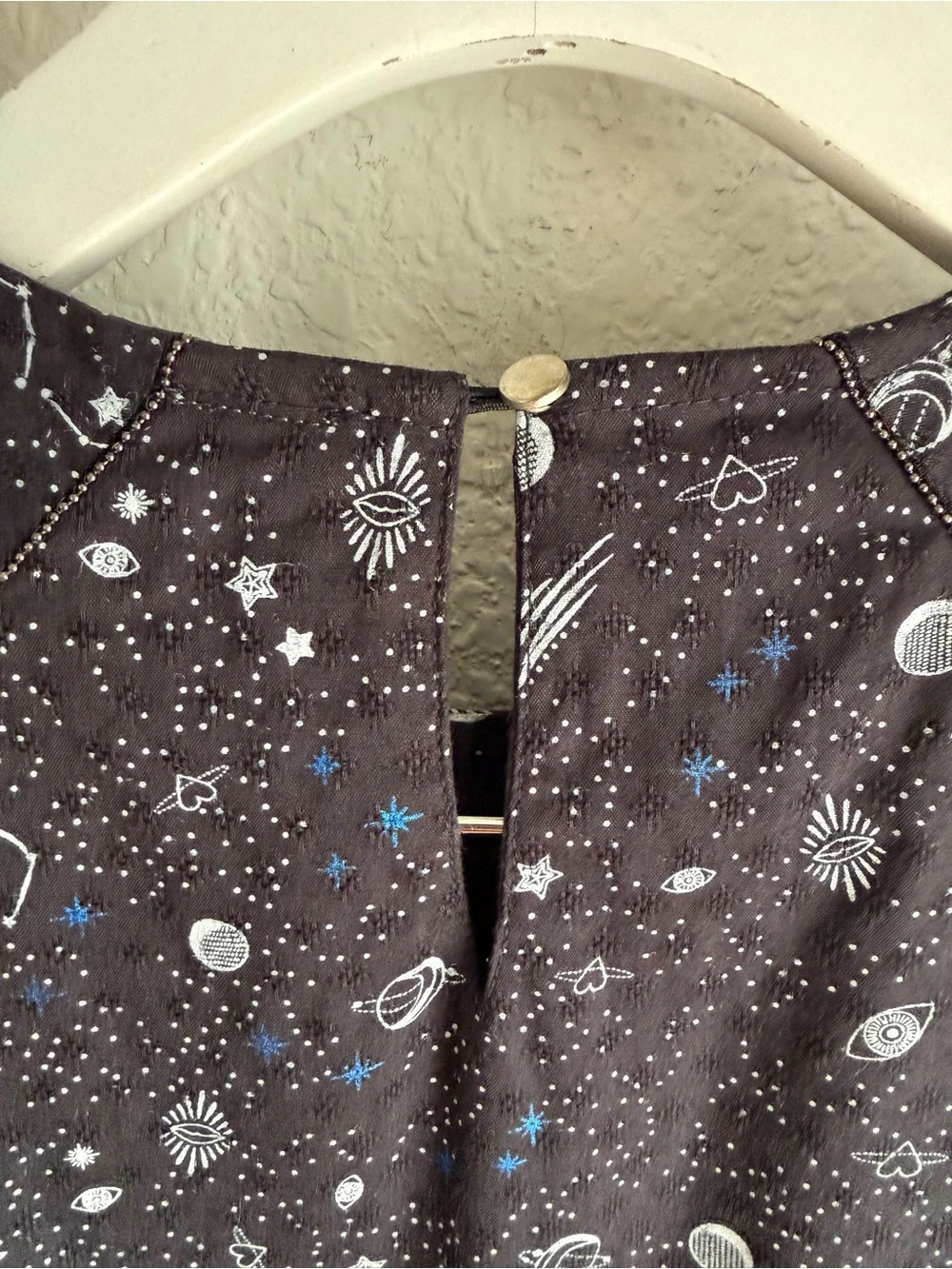 Little Karl Marc John Ralaxy Noir Celestial Galaxy Long Sleeve Dress Sz: 12